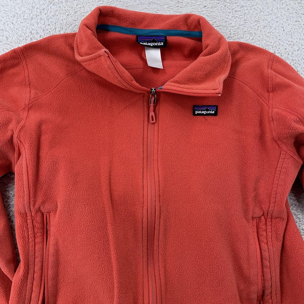 Patagonia Worn Wear Emmilen Jacket Womens Medium Coral Fleece Hiking Full Zip - Picture 2 of 9